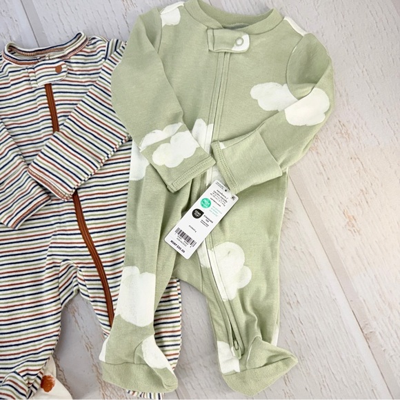 Carter’s Newborn Sleeper Lot 3 | Zip Footed Pajamas 100% Cotton - Picture 5 of 13